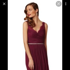 Bhldn Fleur Dress Black Cherry color size 8 bridesmaid Anthropologie